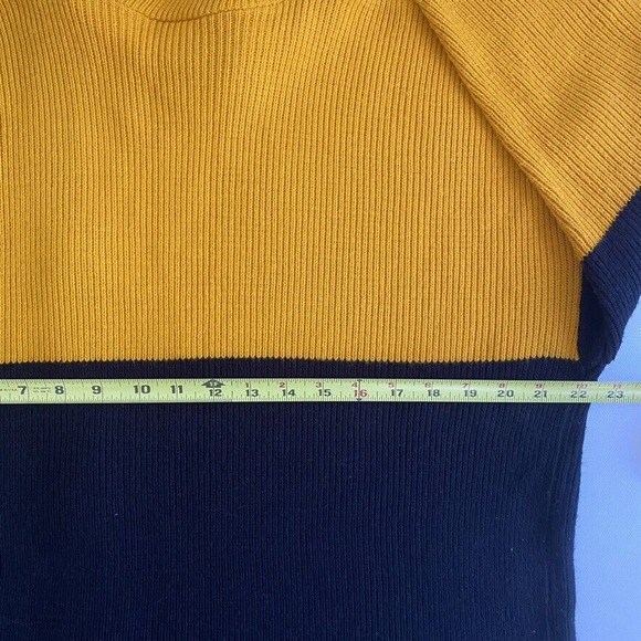 Vintage Sweater Yellow Black Color Block Size Medium - Picture 8 of 11